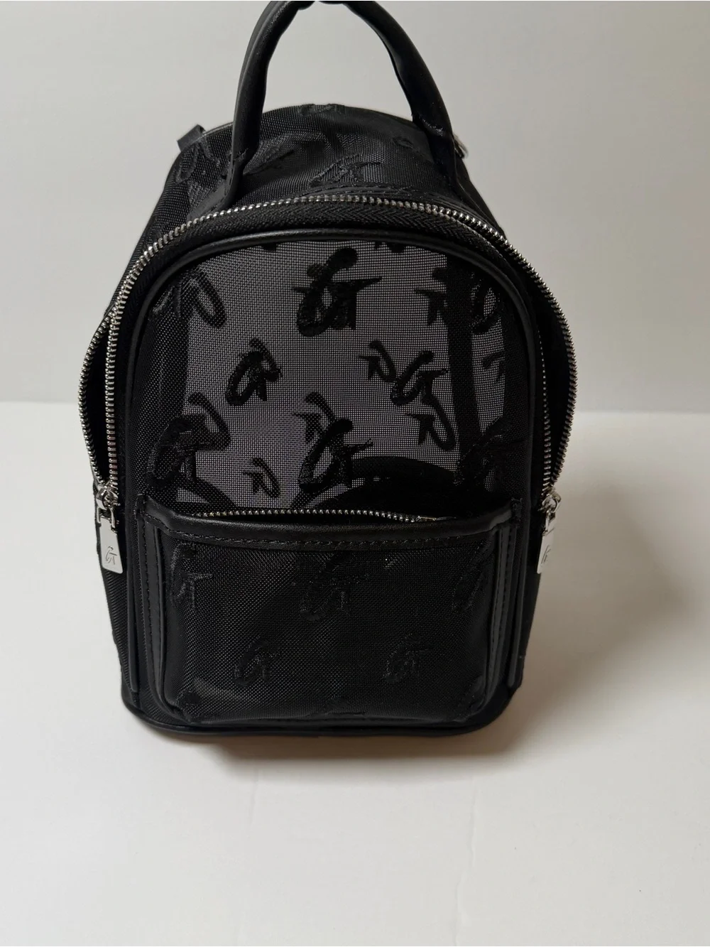 Glamaholic Mesh Mini Backpack Purse Black